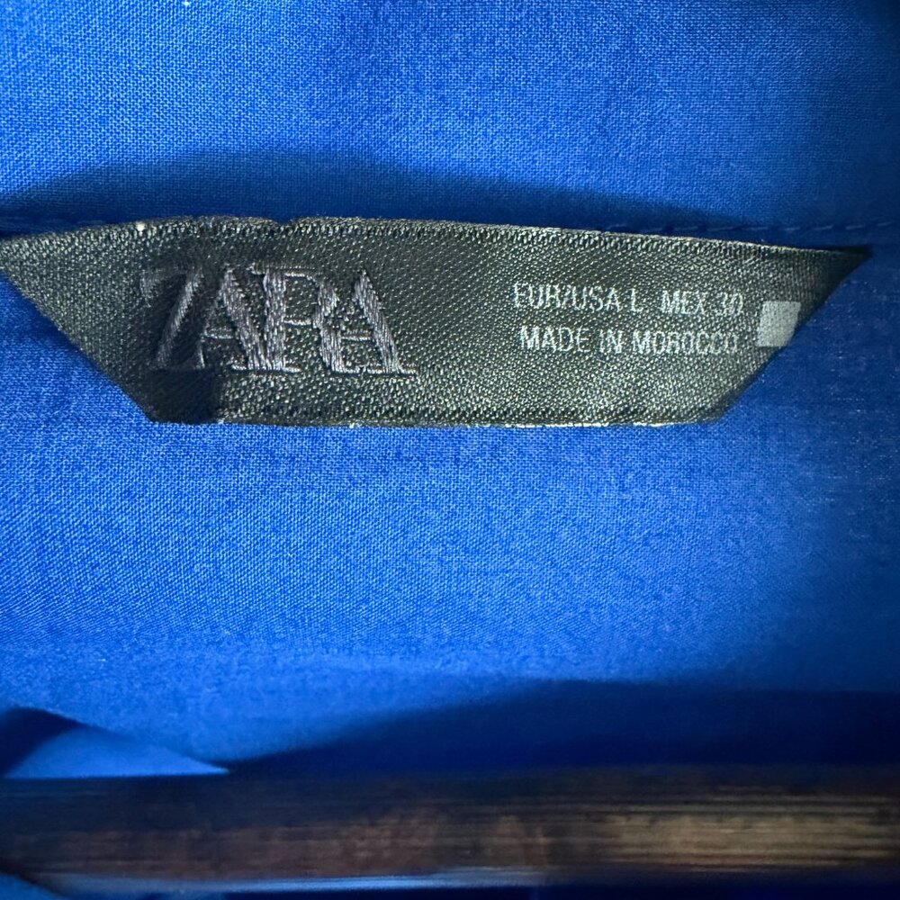 NEVER WORN-Get Ready for Spring- Zara oversized Beautiful "Bluish" Blouse- Large - Picture 14 of 14